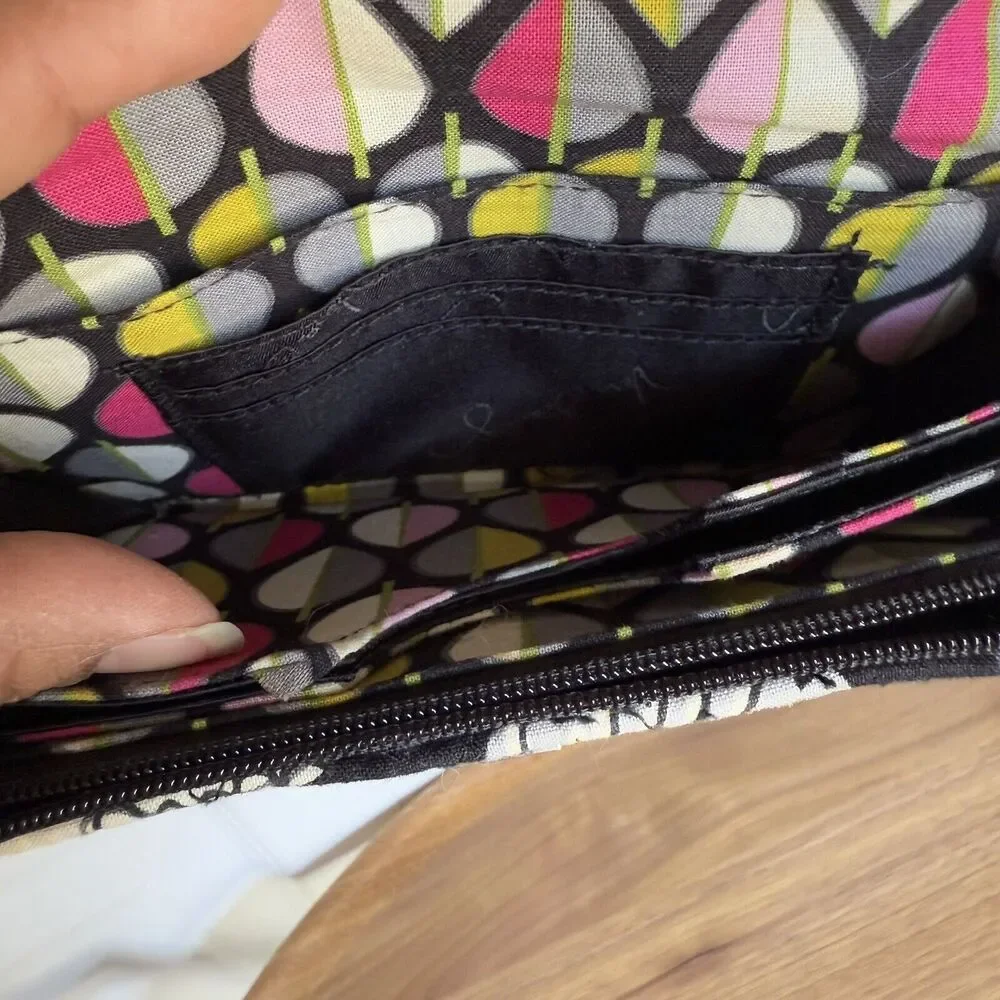 Vera Bradley Twist locks Wristlet Wallet Black Multicolor